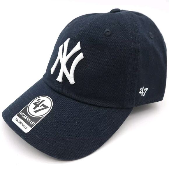 New York Yankees 47’‎ Clean Up Strapback Hat Adjustable Ball Cap Adult MLB Blue - Picture 1 of 8